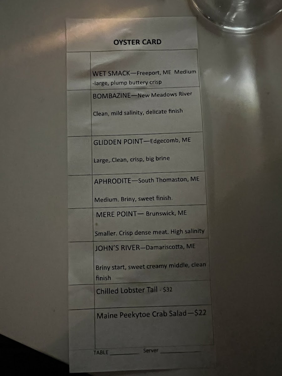 The Last Run Room menu board