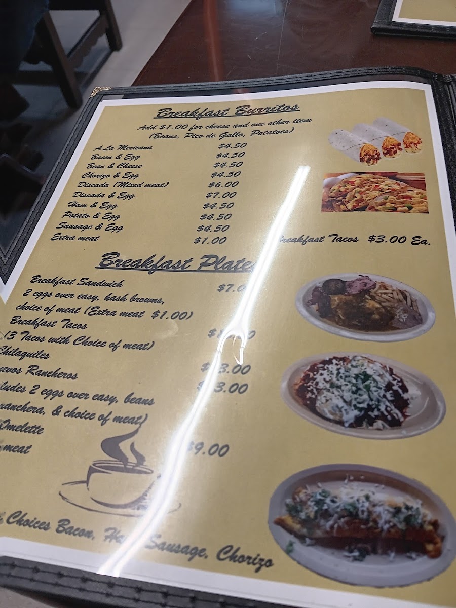 Olvera's Speedy Pack (Food) menu board