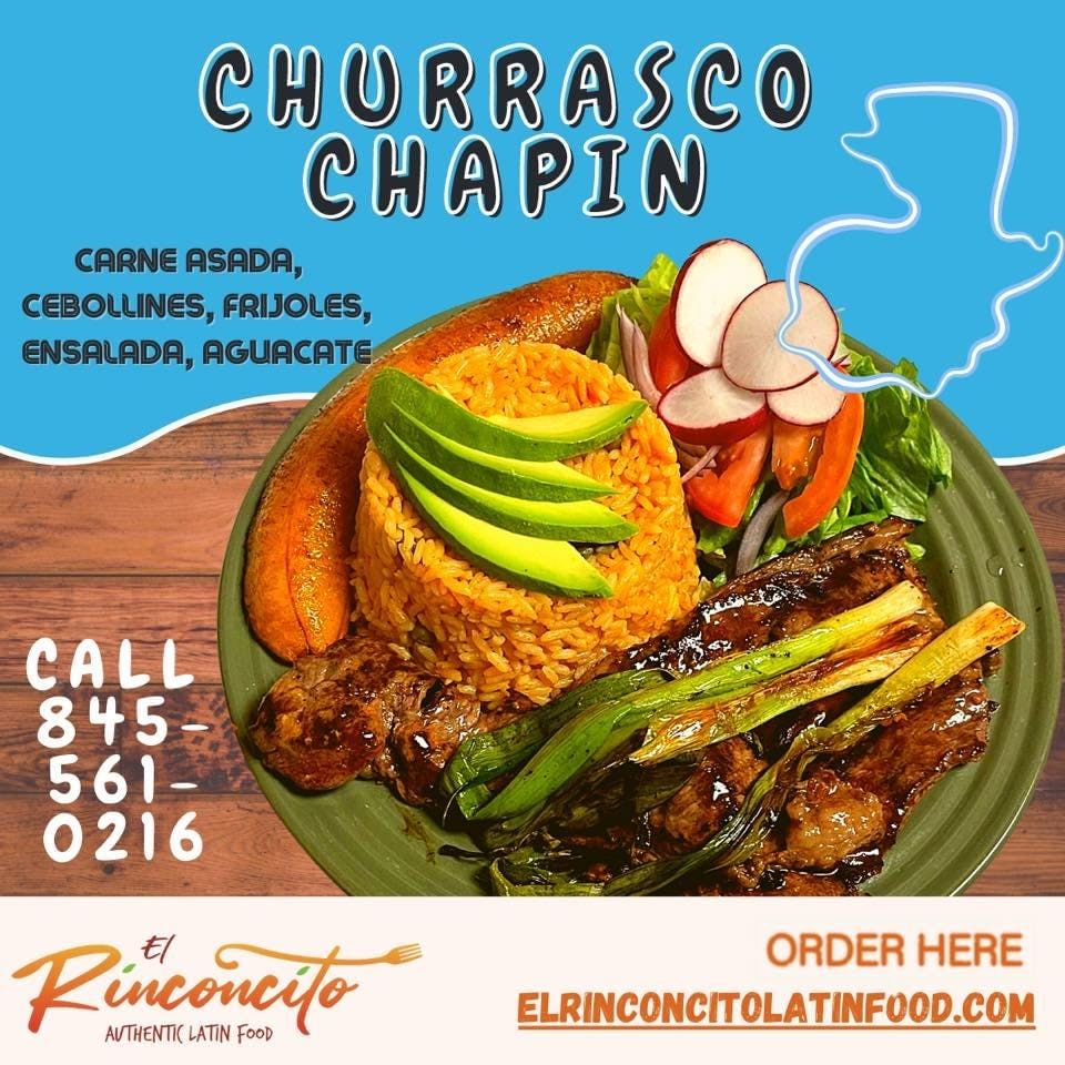 El Rinconcito Latin Food menu board