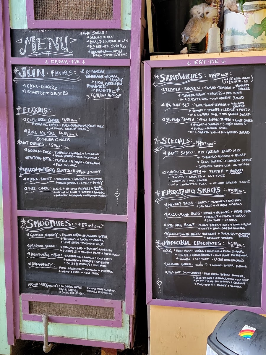 Roots Alchemy menu board