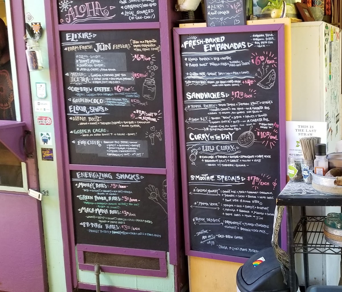 Roots Alchemy menu board