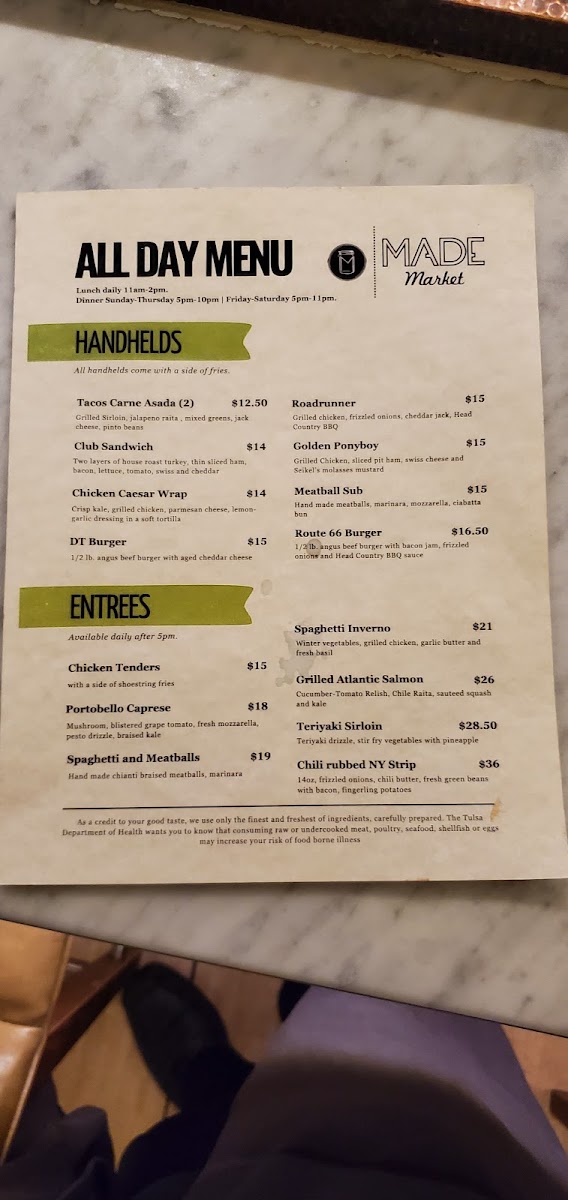 Made Market menu board