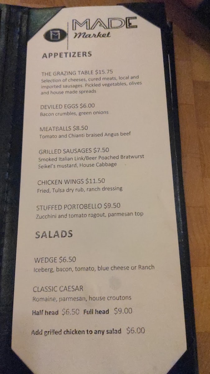 Made Market menu board