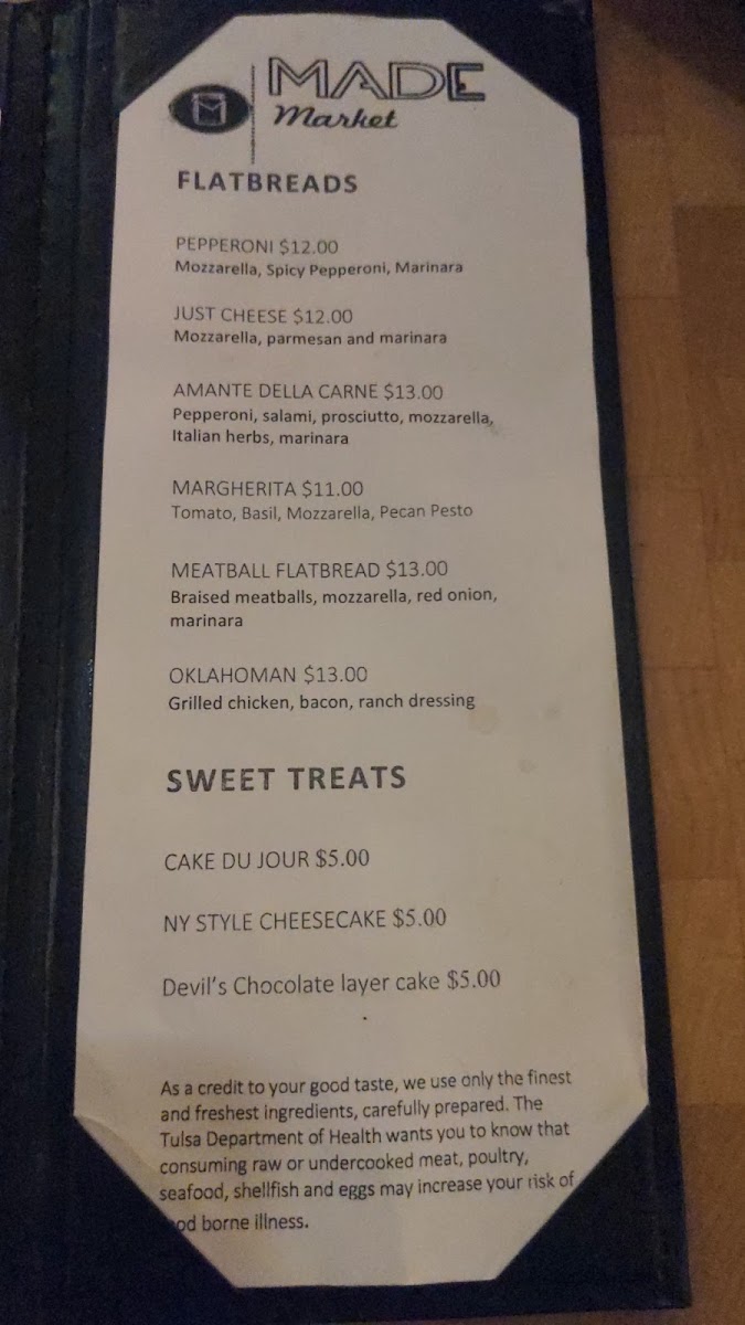 Made Market menu board