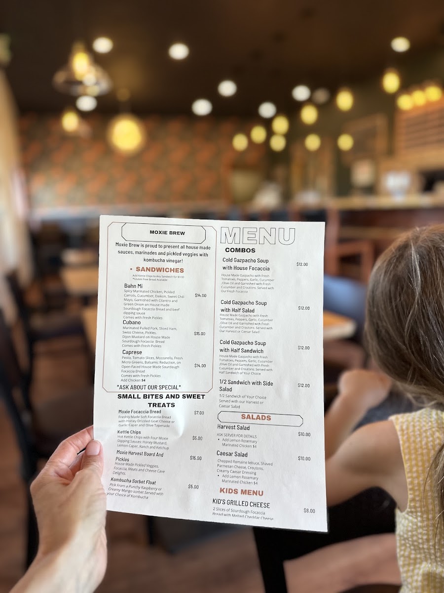Moxie Brew menu board