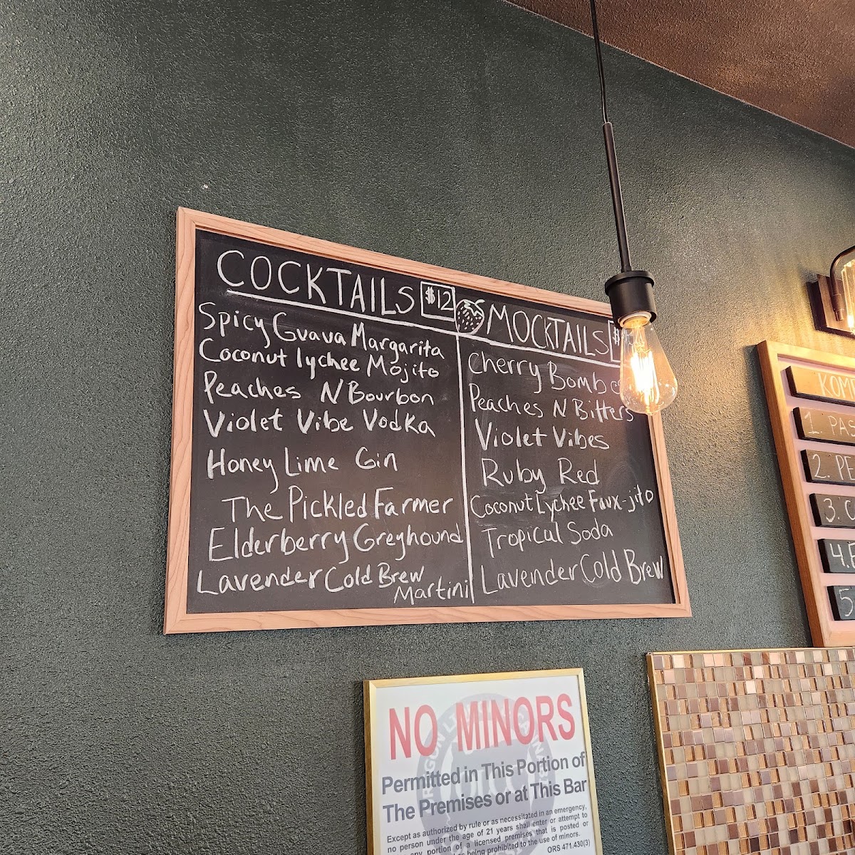 Moxie Brew menu board