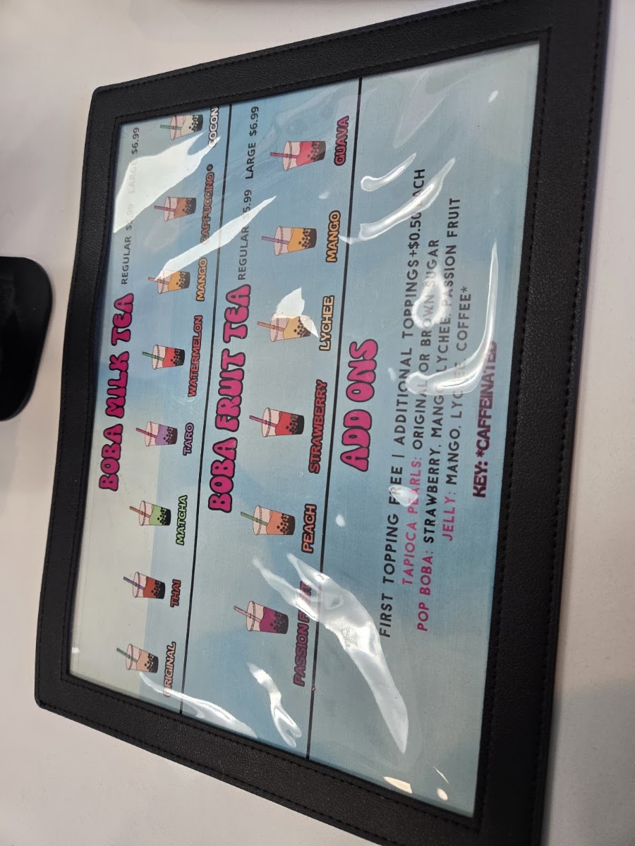 Pokemoto Dartmouth menu board