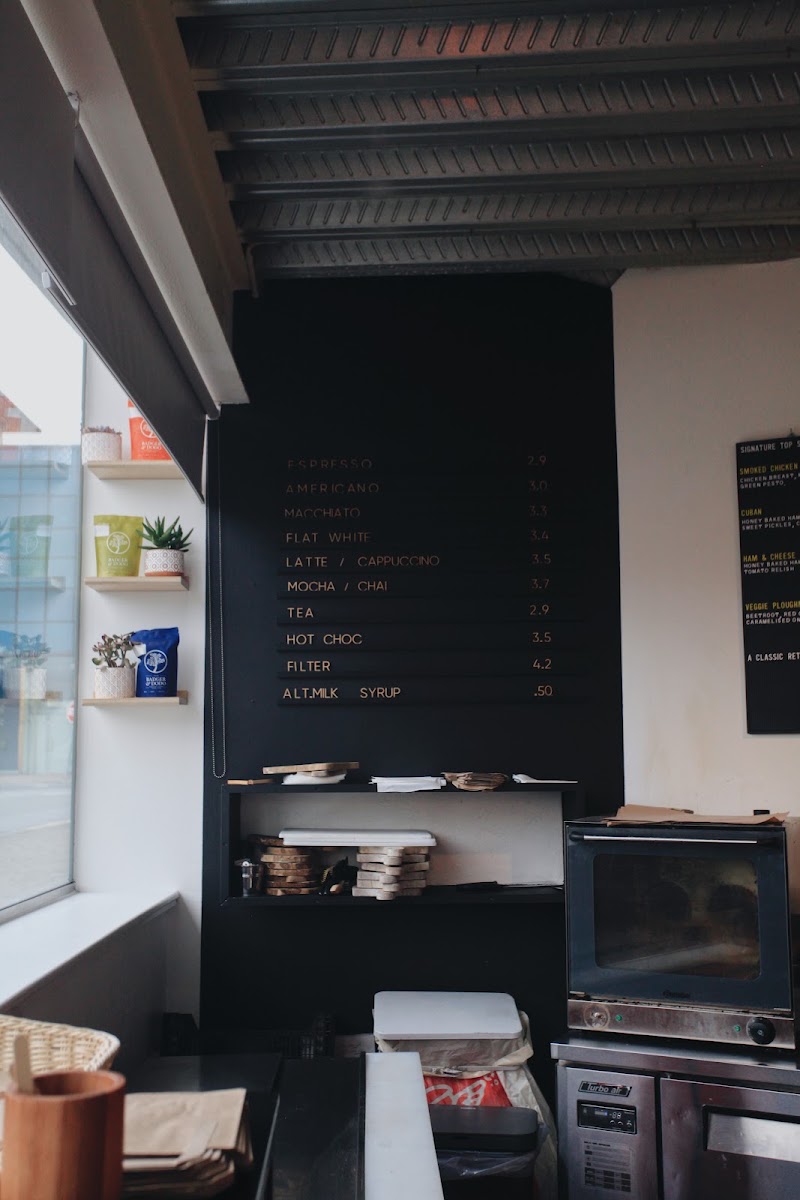 Top Shelf Coffee Bar menu board