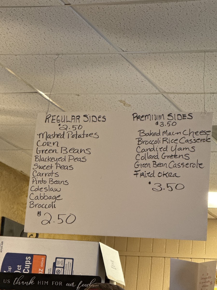 Mom's Place menu board
