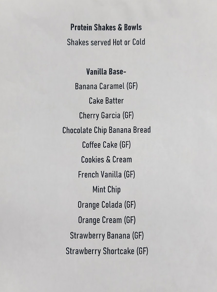 Lish Nutrition menu board