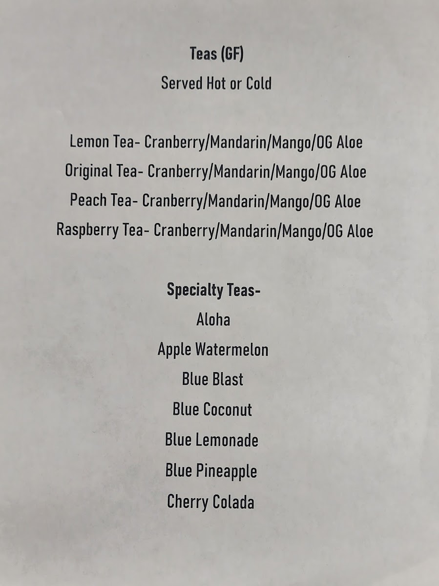 Lish Nutrition menu board