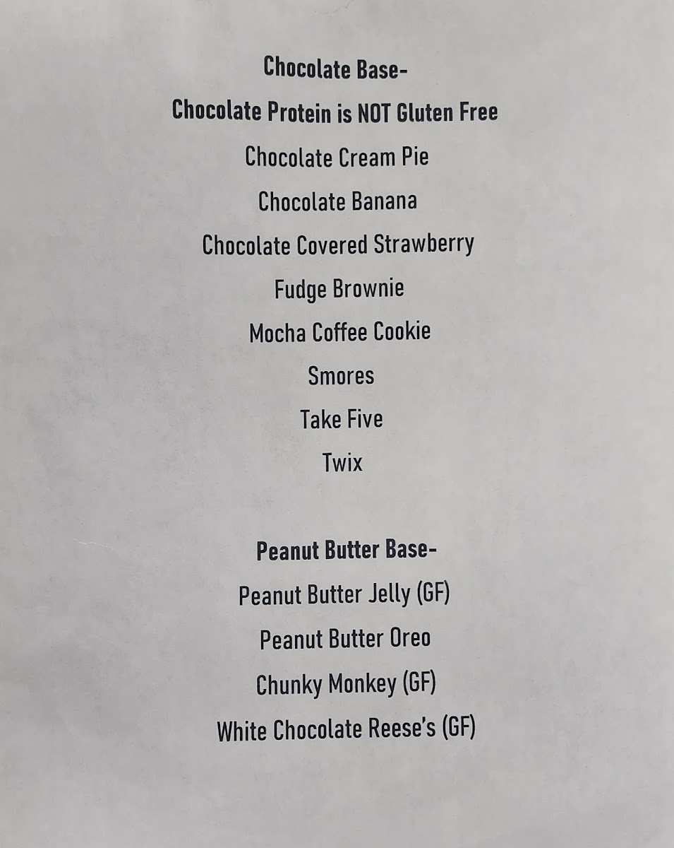Lish Nutrition menu board