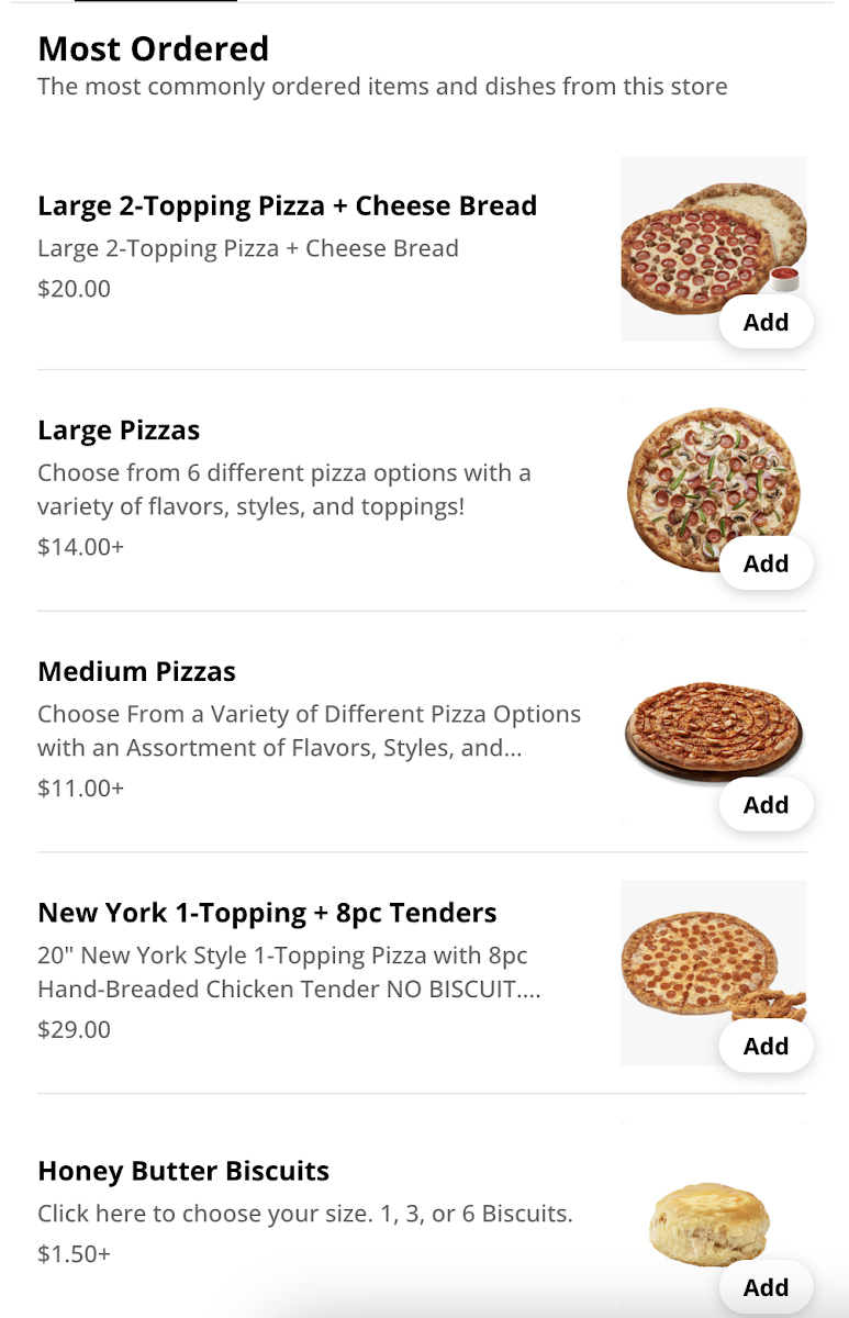 Saroki's Crispy Chicken & Pizza menu board