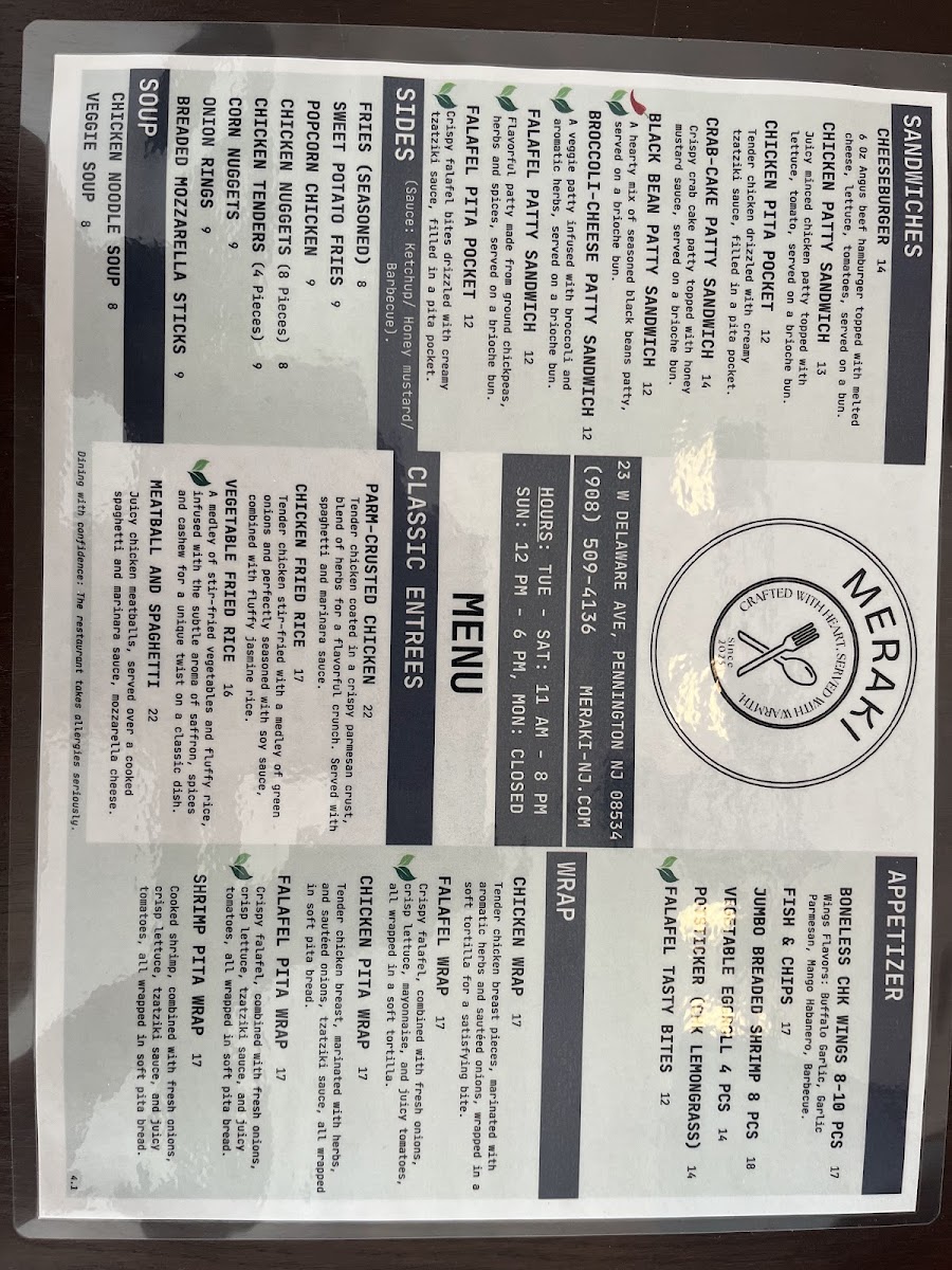 Meraki menu board