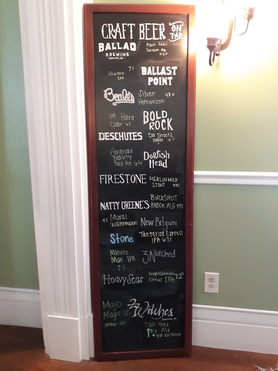 Oak Tree Tavern and Connie’s Pub menu board