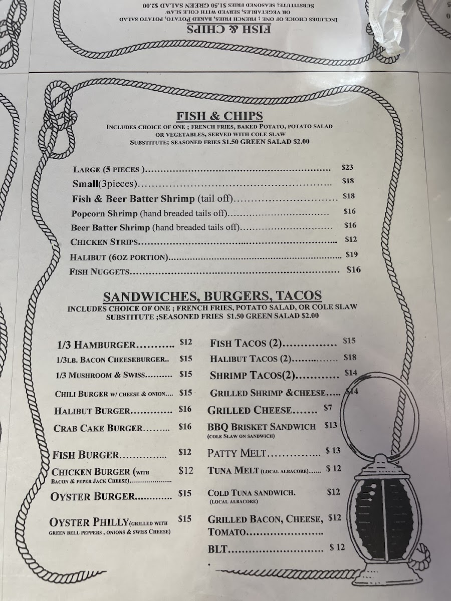 John's Grotto menu board