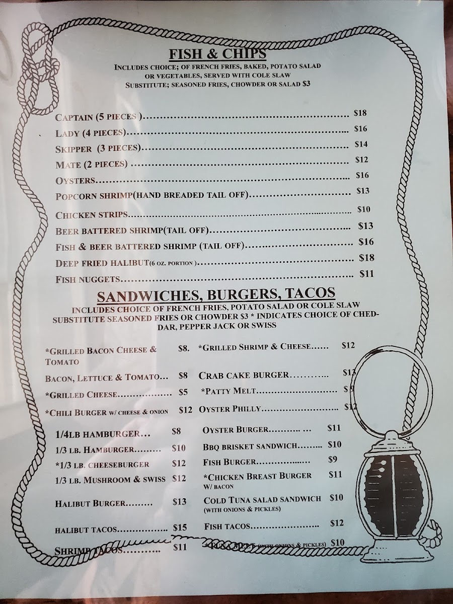 John's Grotto menu board