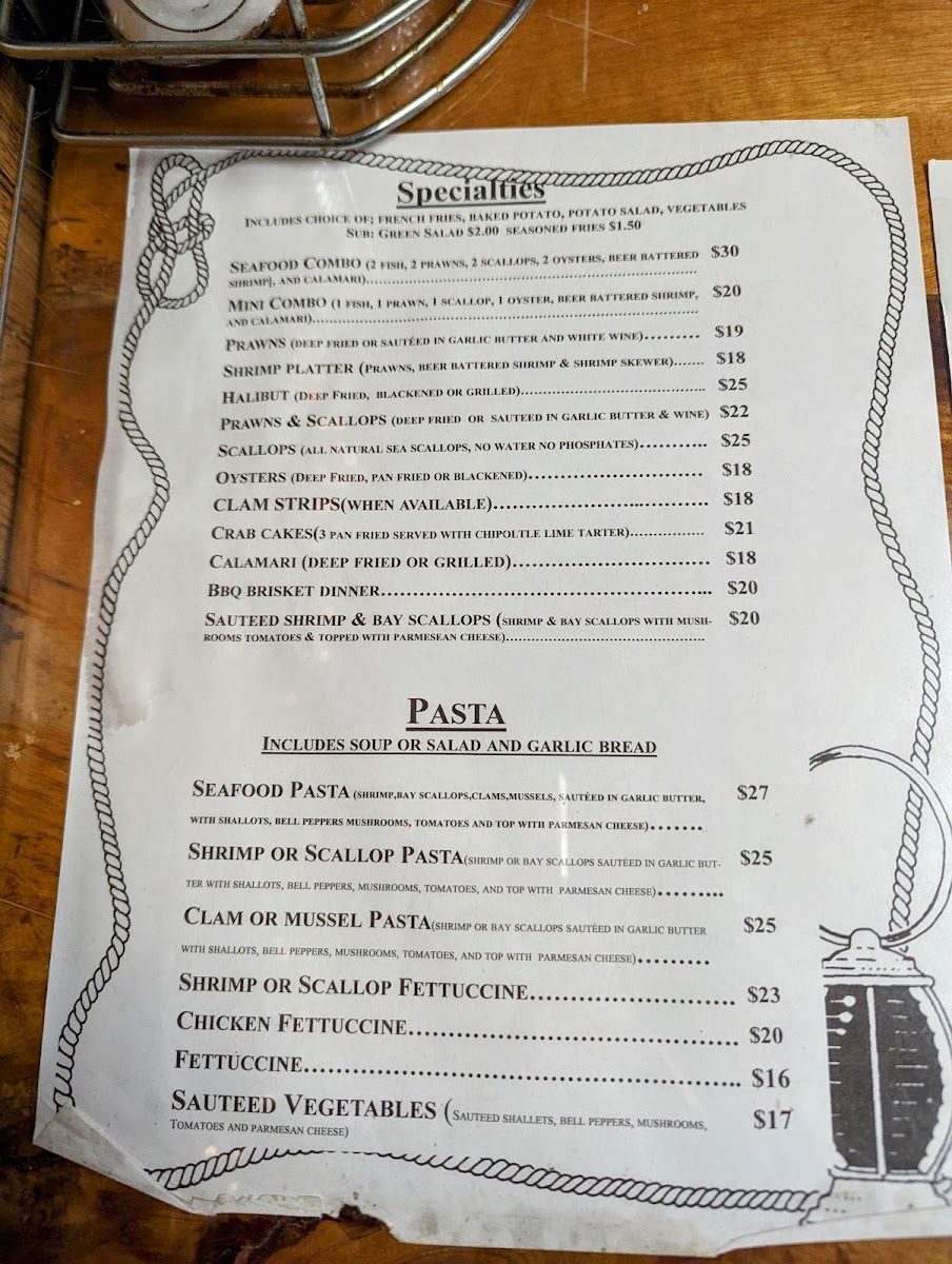 John's Grotto menu board