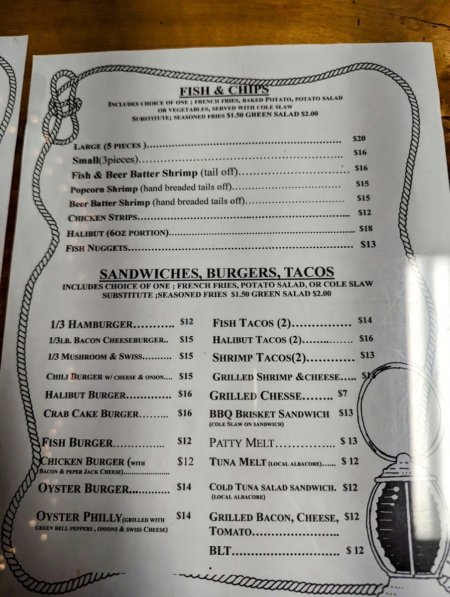 John's Grotto menu board