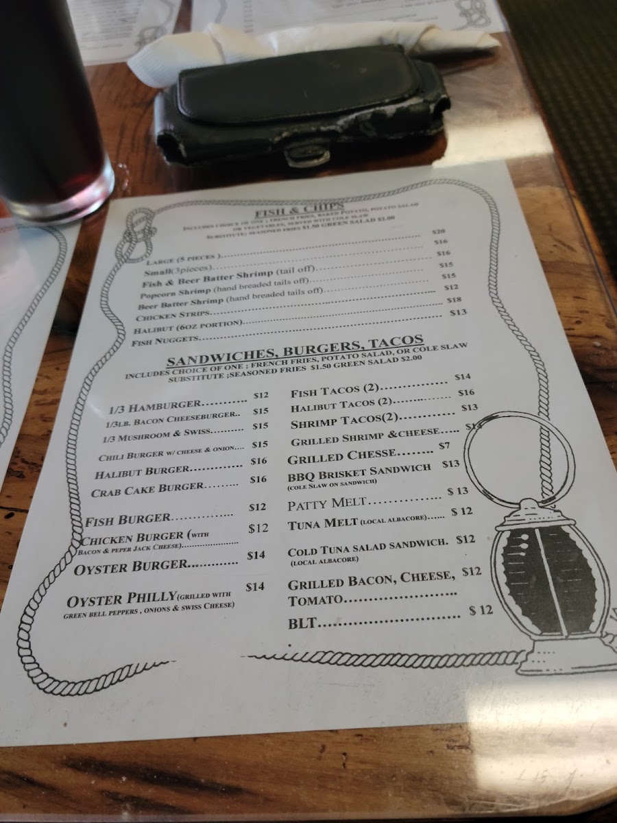 John's Grotto menu board