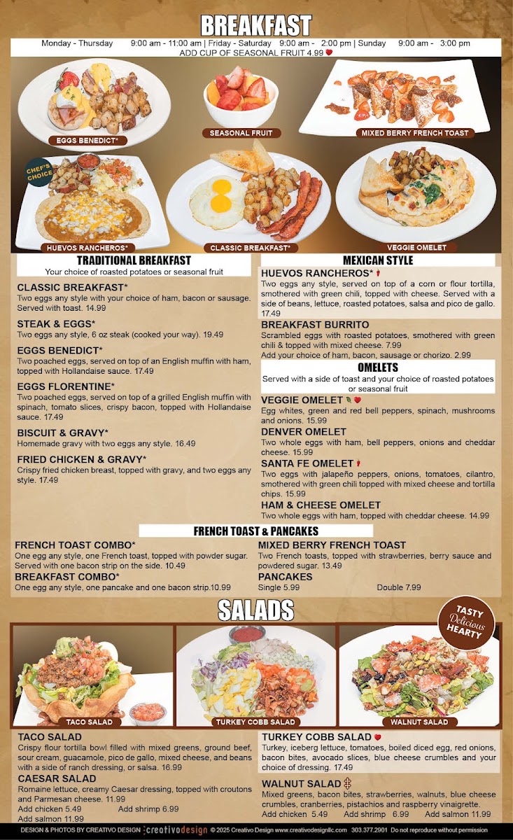 El Gran Jardin Restaurant menu board