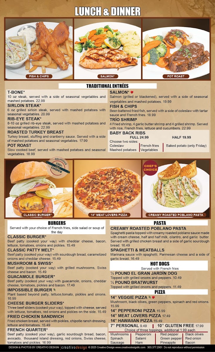 El Gran Jardin Restaurant menu board
