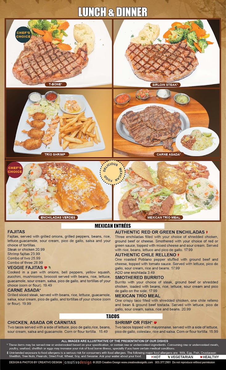El Gran Jardin Restaurant menu board