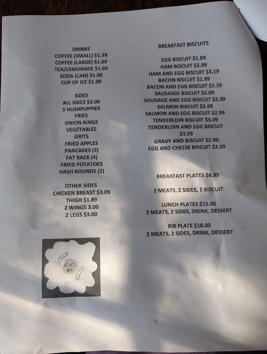 All in the Family Grill and Mini mart menu board