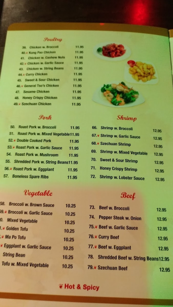 Beijing Restaurant menu board
