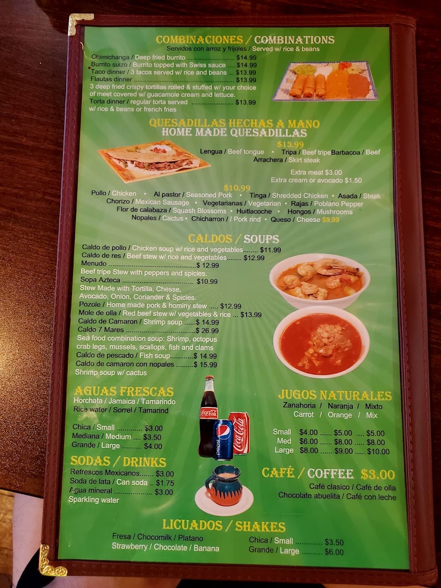 La Taqueria El Primo menu board