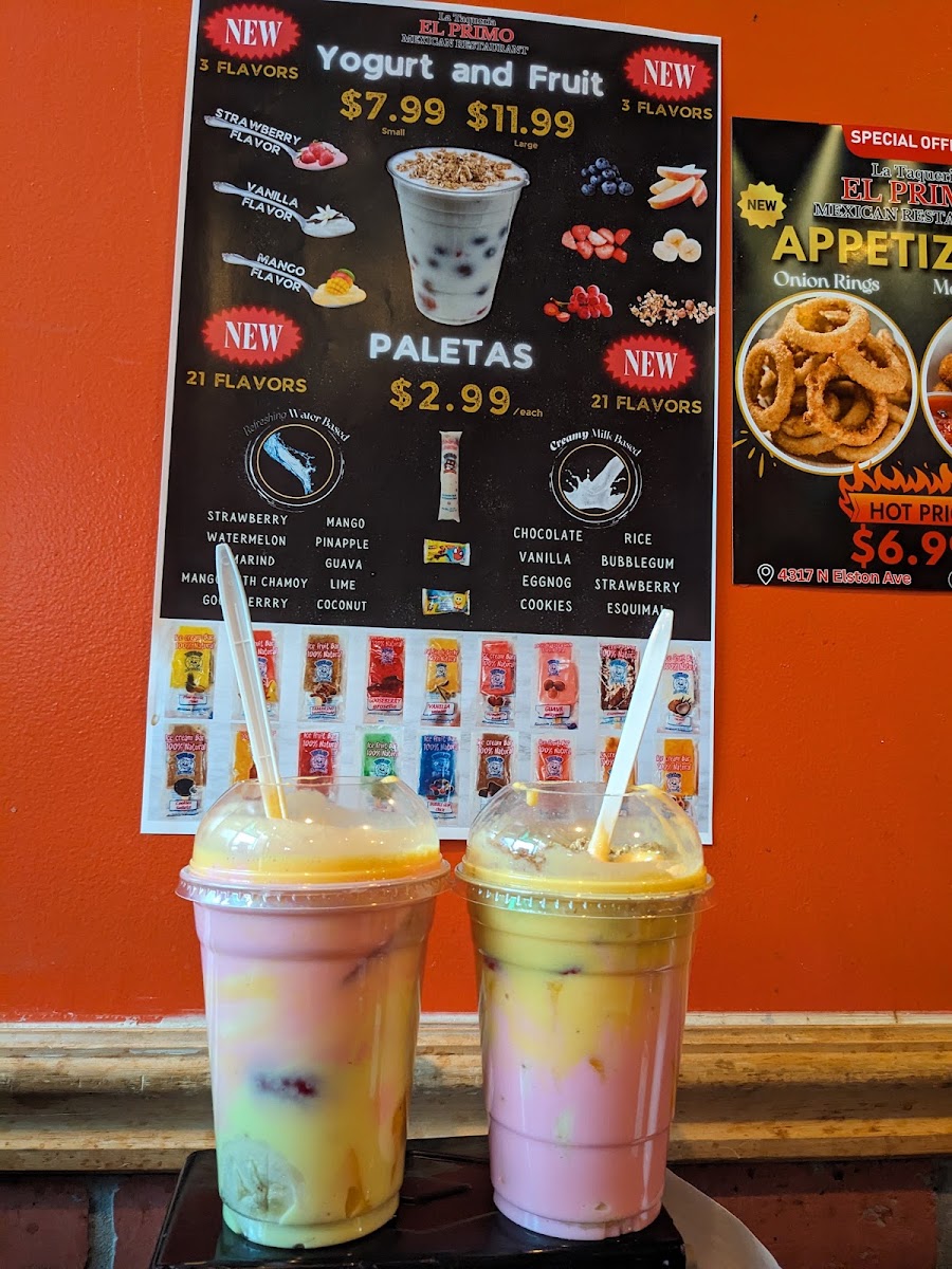La Taqueria El Primo menu board