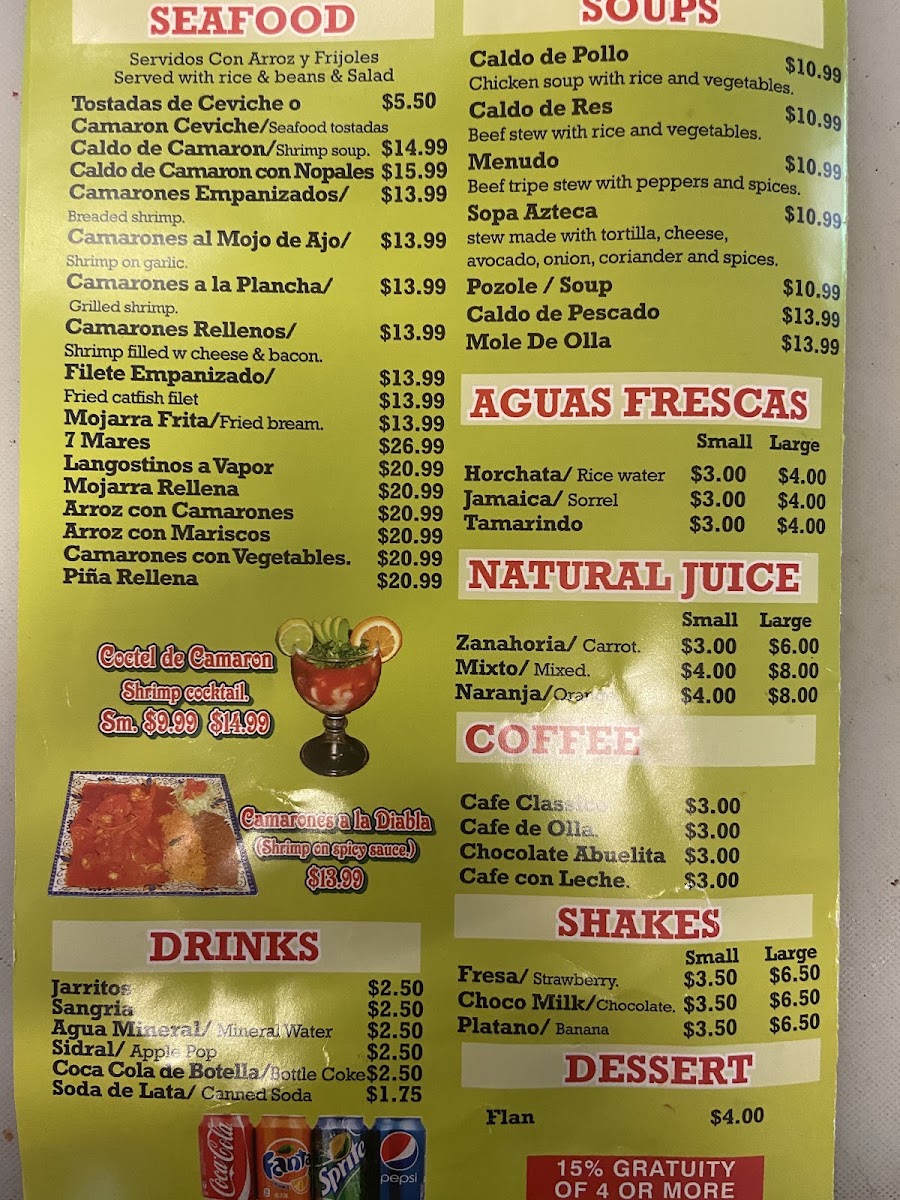 La Taqueria El Primo menu board