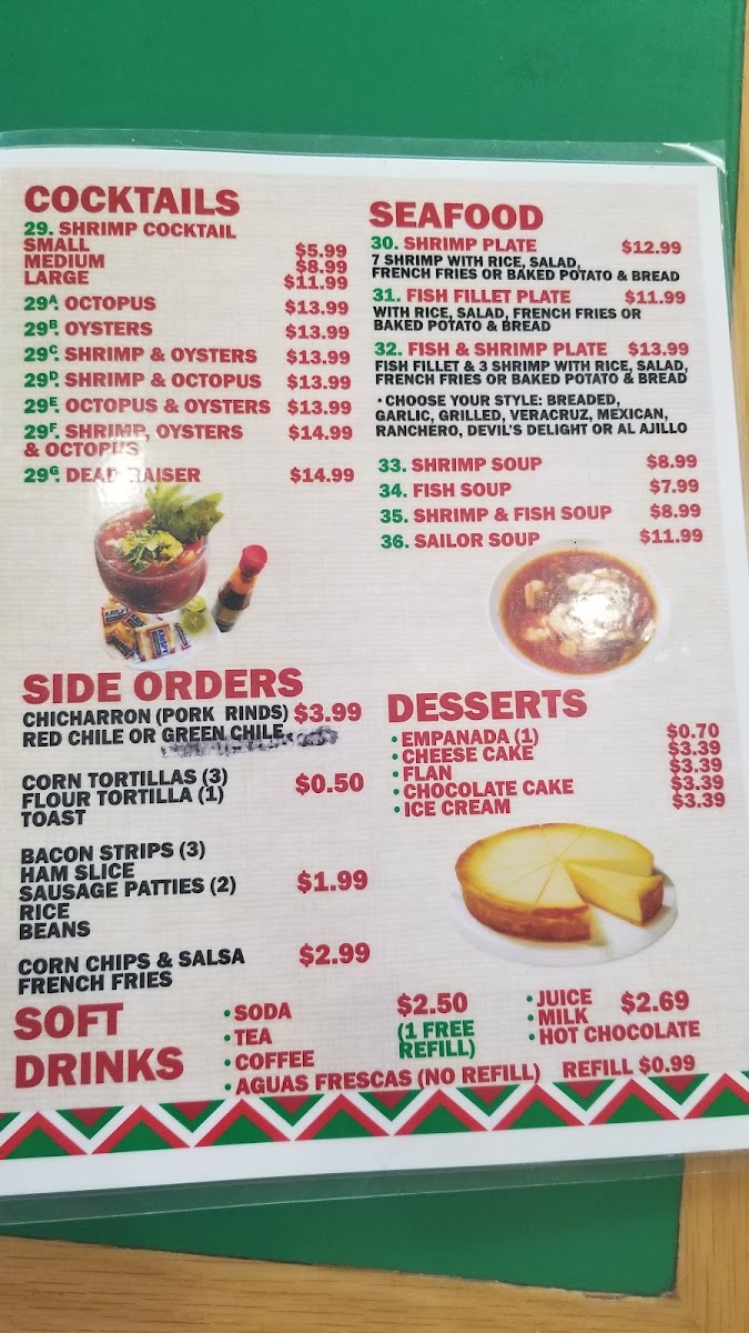 El Portal Del CIRO'S Mexican & Seafood menu board