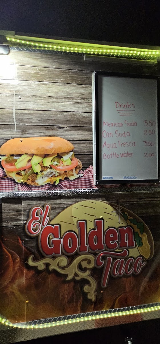 El Golden Taco menu board
