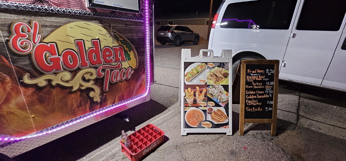 El Golden Taco menu board