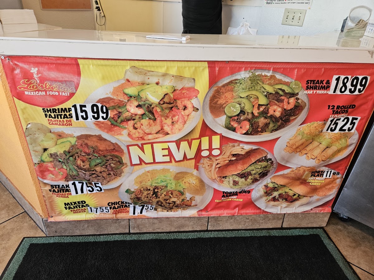 El Beto Mexican Food menu board