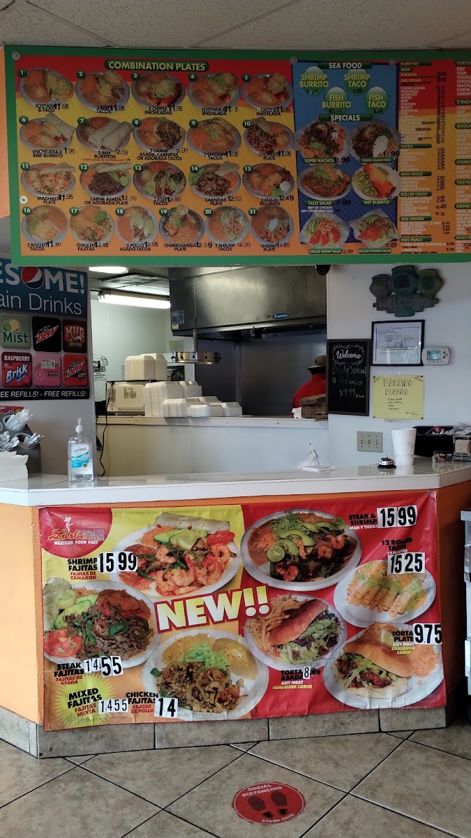 El Beto Mexican Food menu board