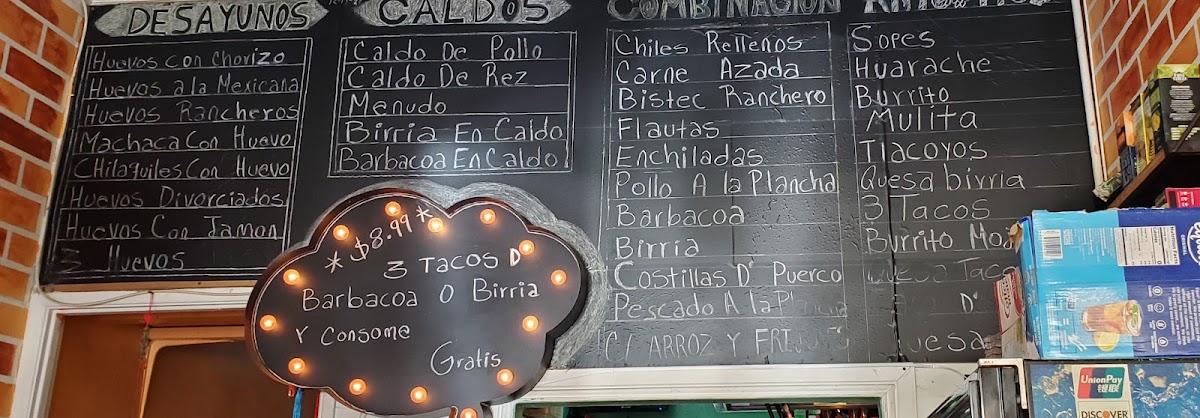 Simon's Restaurant menu board