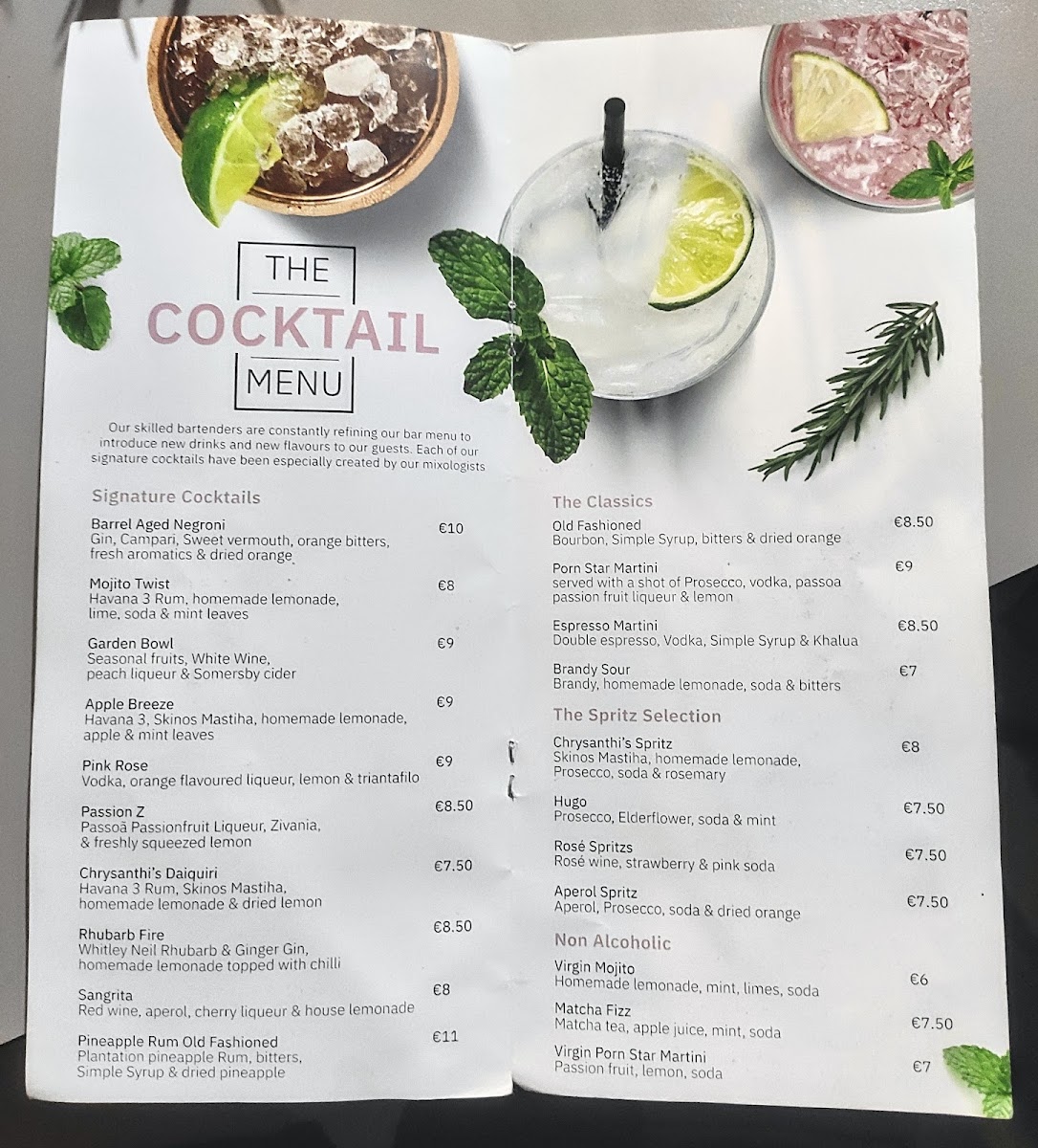 Central Shisha Lounge Bar menu board