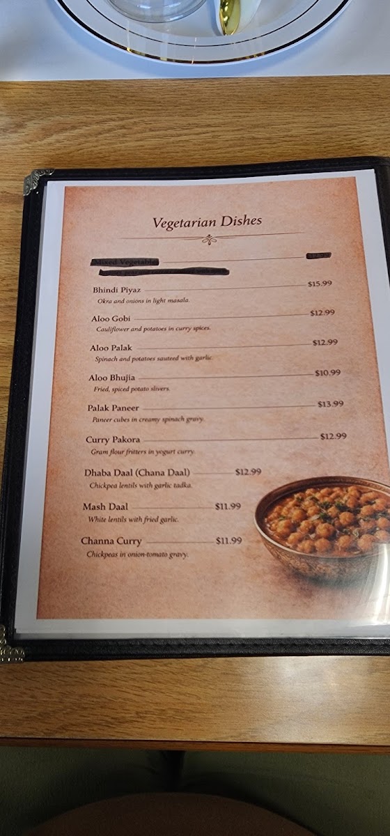 Lahore Spice menu board
