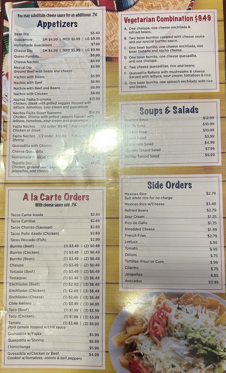 Pueblo Viejo menu board