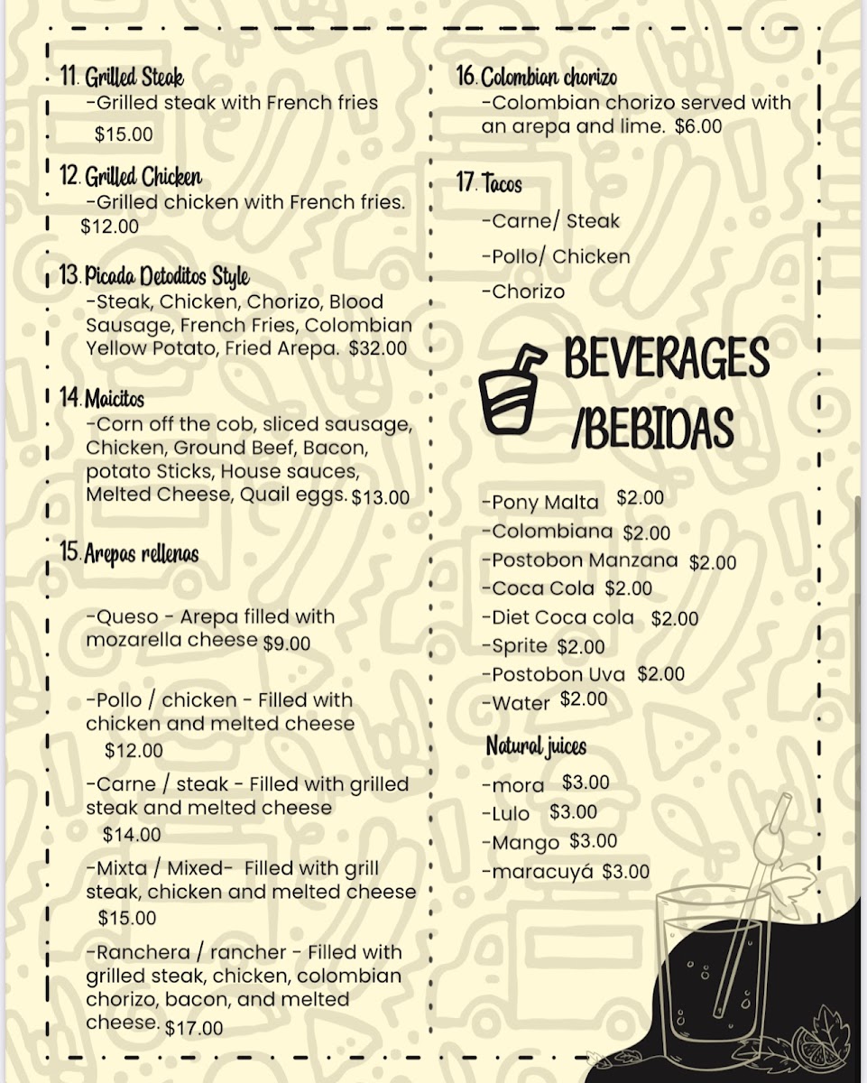 Detoditos menu board