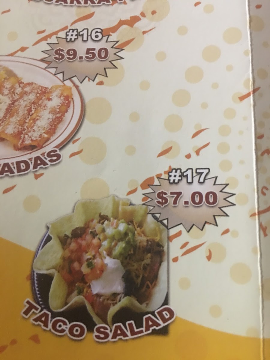 Taqueria Los Dos Rancheros menu board