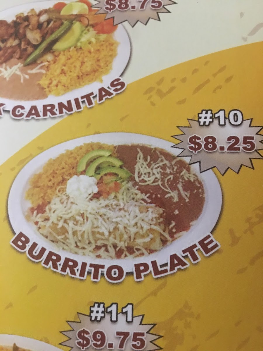 Taqueria Los Dos Rancheros menu board