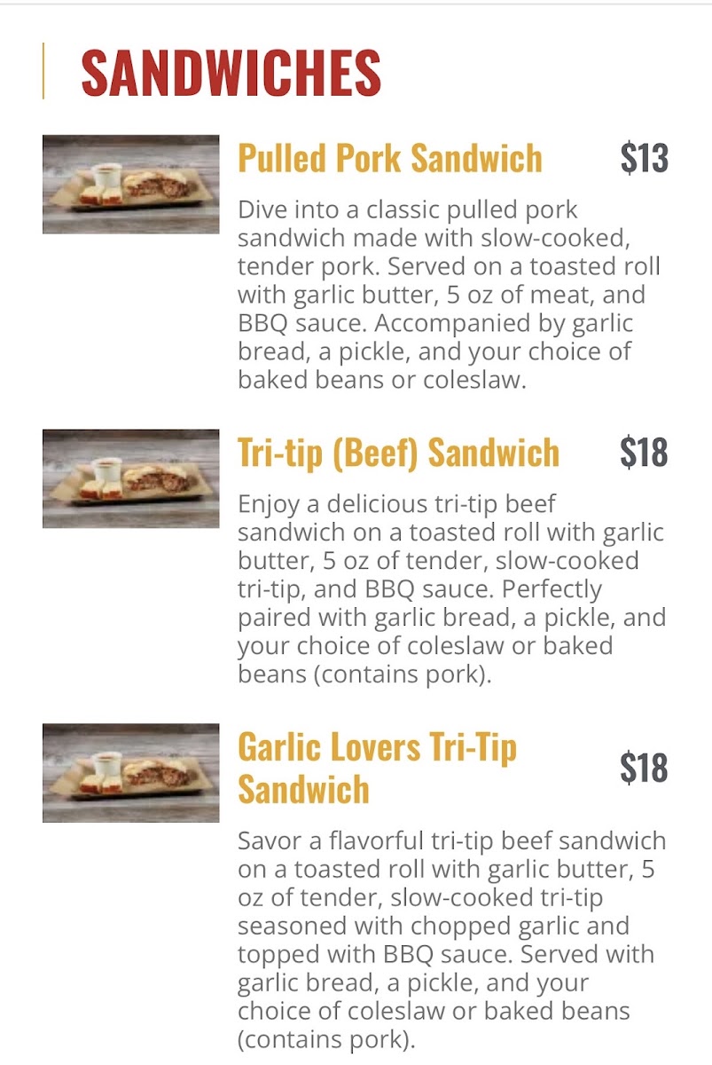 Mike's Backyard BBQ @ Garlic World menu board