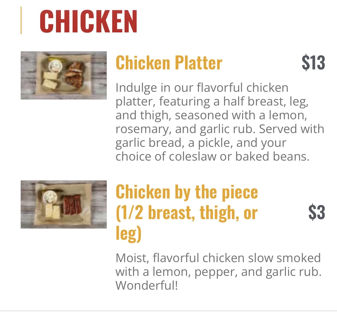 Mike's Backyard BBQ @ Garlic World menu board