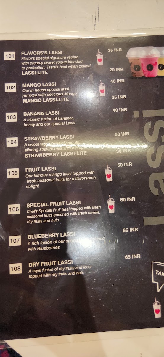The Flavors Cafe- Shakes,Juices,Pizza,Sandwich,Waffle menu board