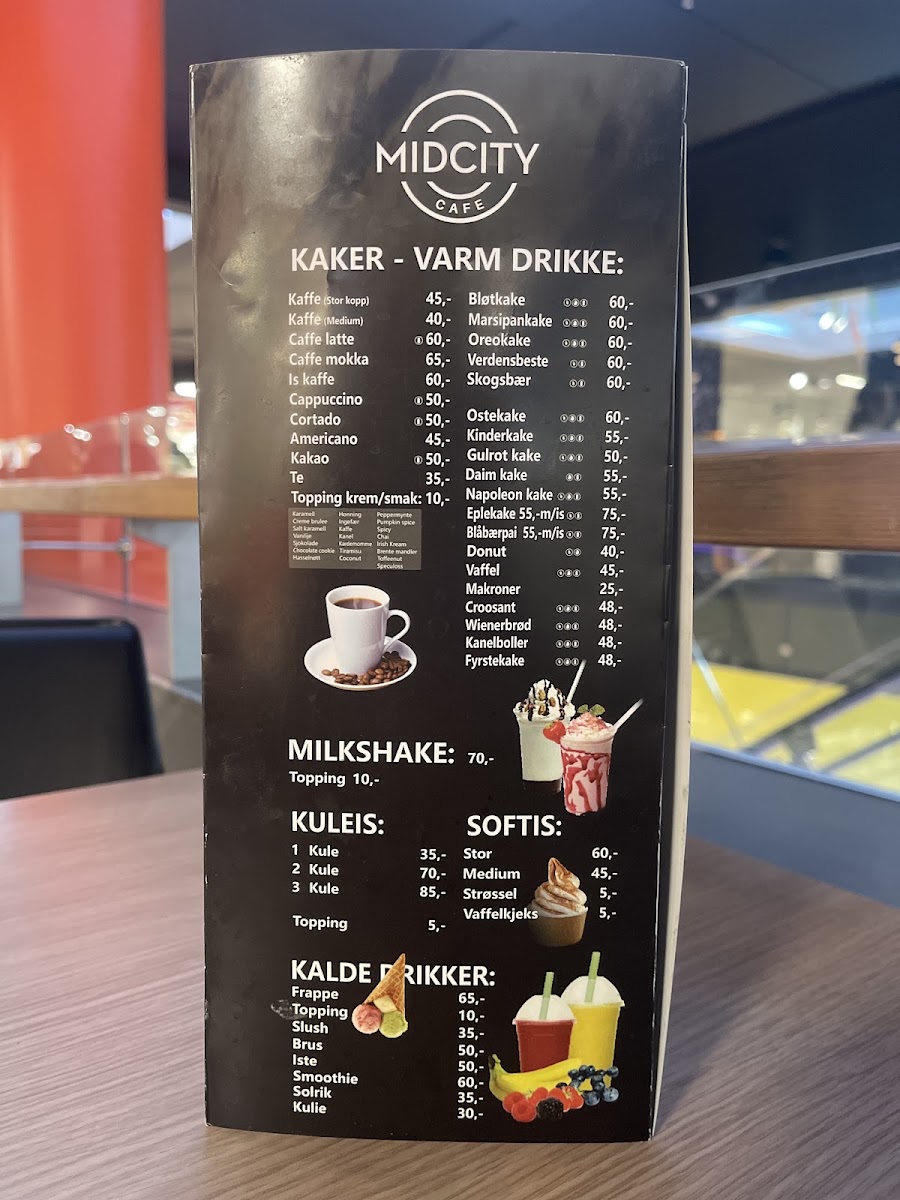 Midcity Café menu board