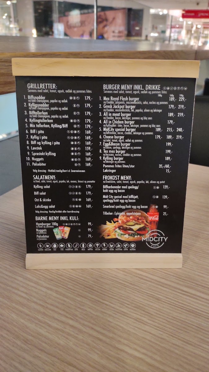 Midcity Café menu board