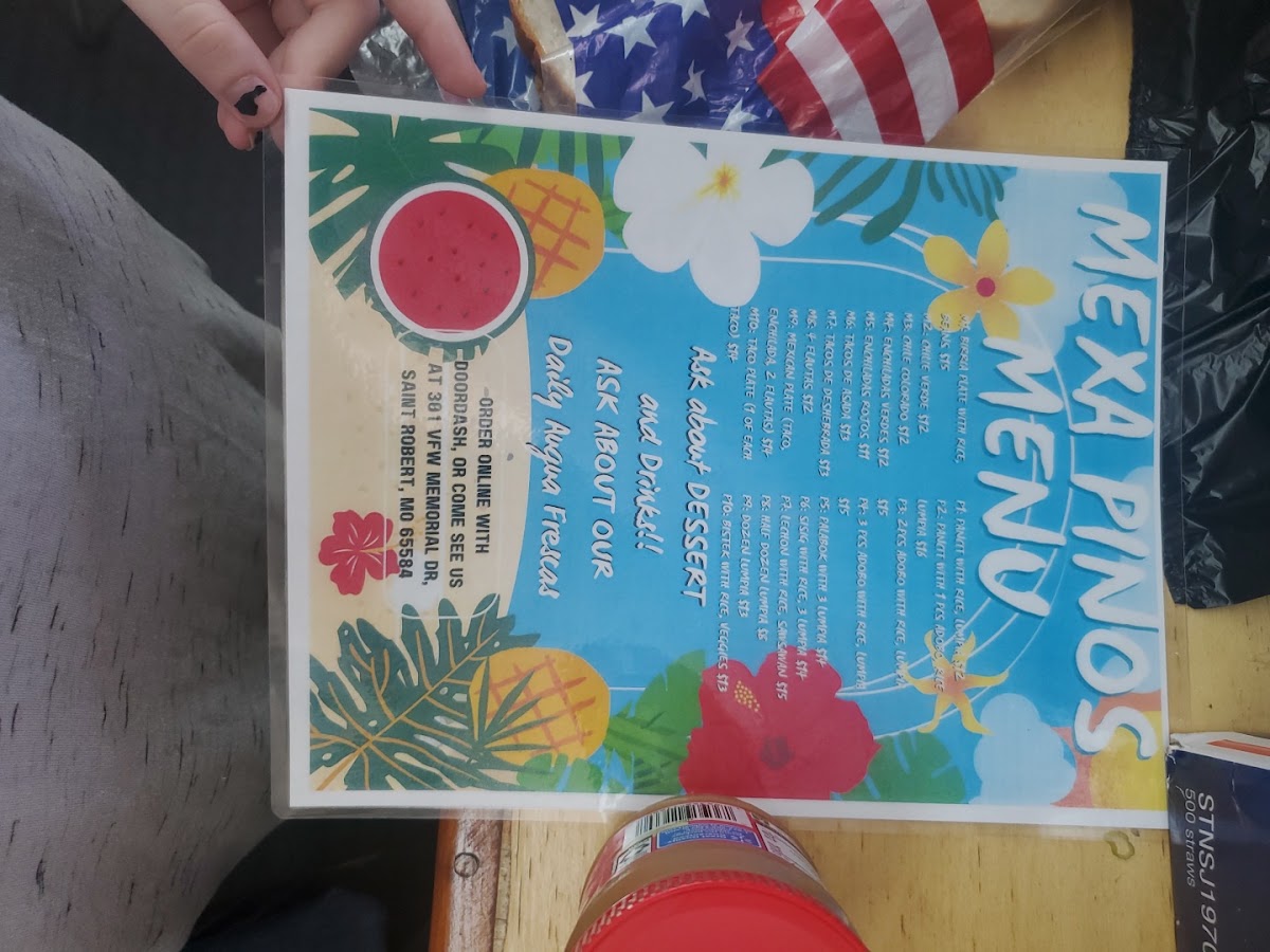Mexa Pinos menu board